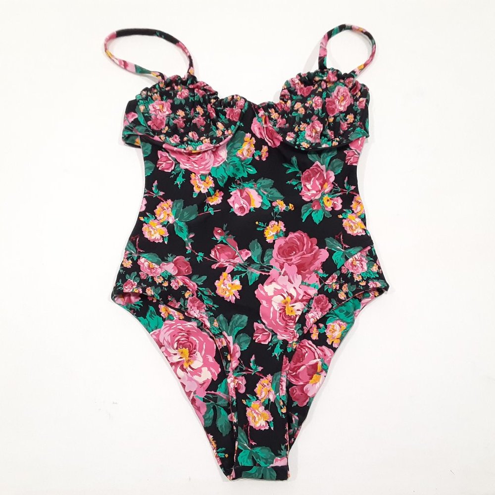 NWOT FOR LOVE & LEMONS ROSEWATER ONE-PIECE SWIMSUIT SIZE S